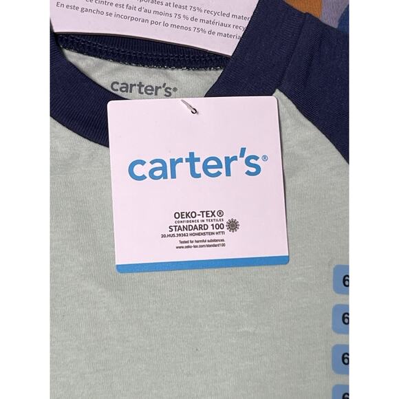 Carter’s Baby 2 Pieces 6-9M Green /Blue And Animals - Picture 3 of 5